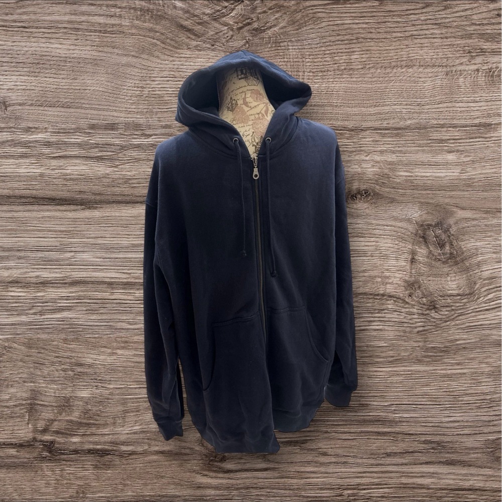 Men's NWT Footlocker Full Zip Fleece Hoodie Jacket W/ Pockets Navy Size XL